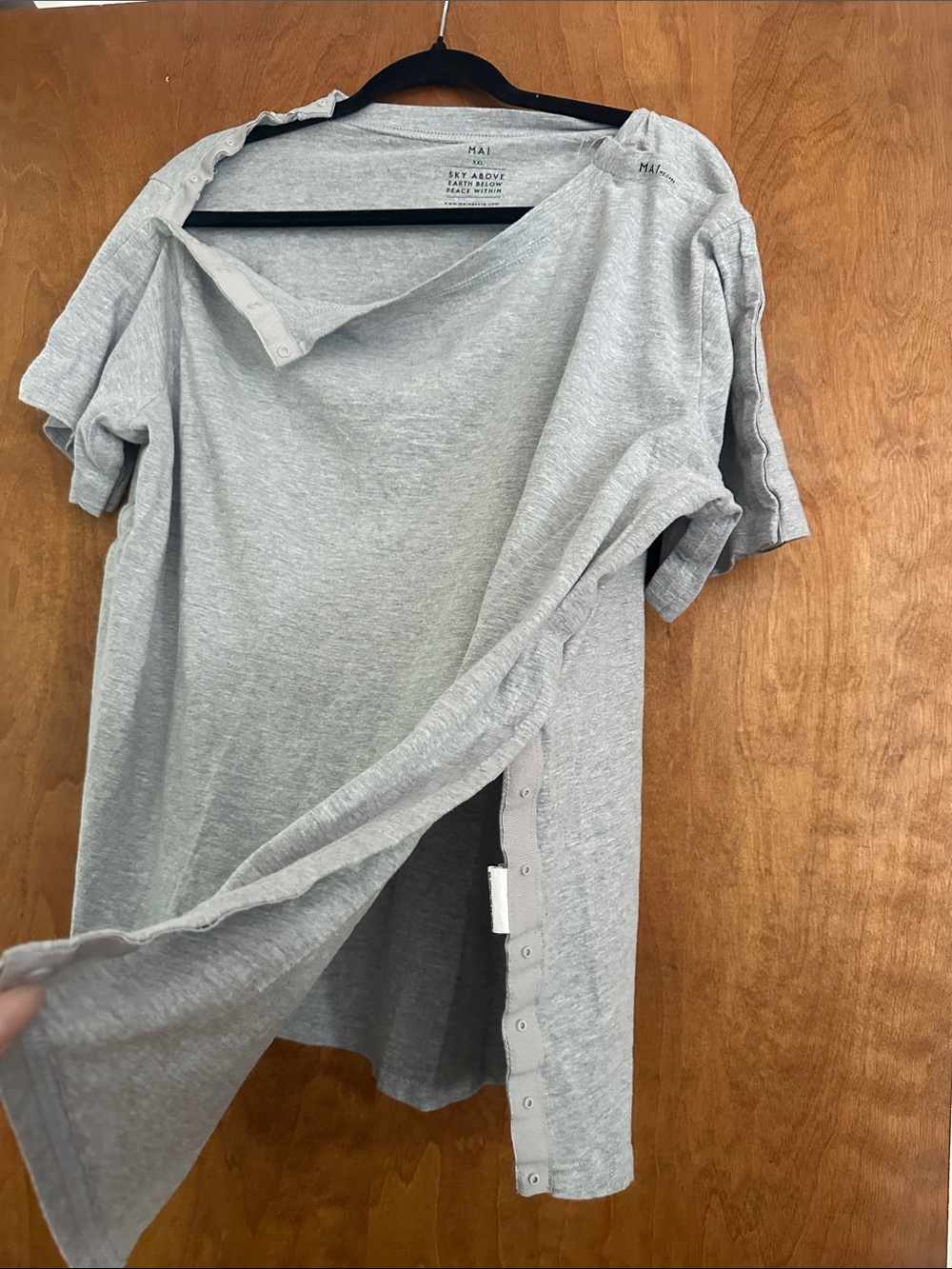 Full Tear Away Short Sleeve Snap Chemo, Surgery, Dialysis Shirt For Recovery - Picture 5 of 5